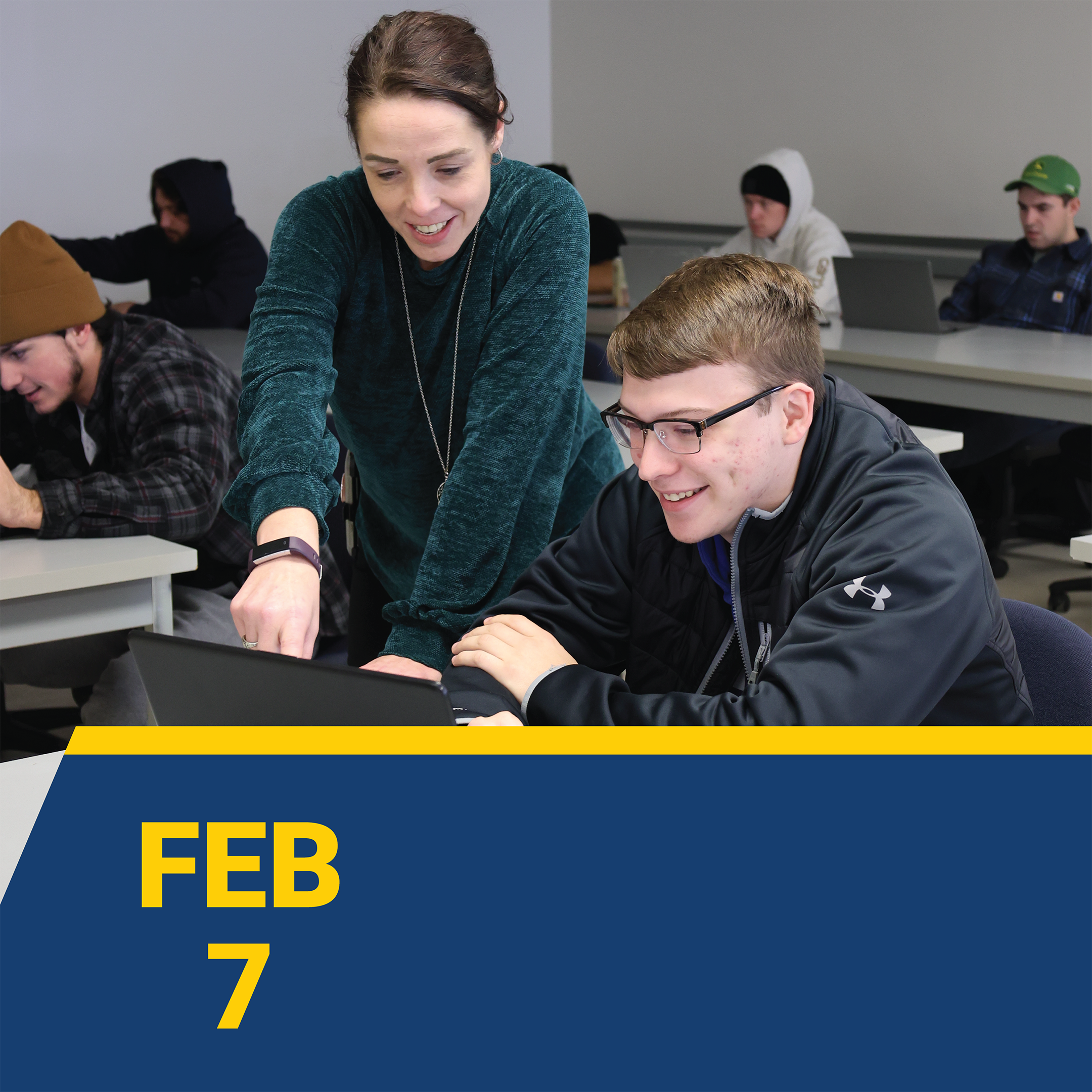 Feb. 7 - faculty member helping a student